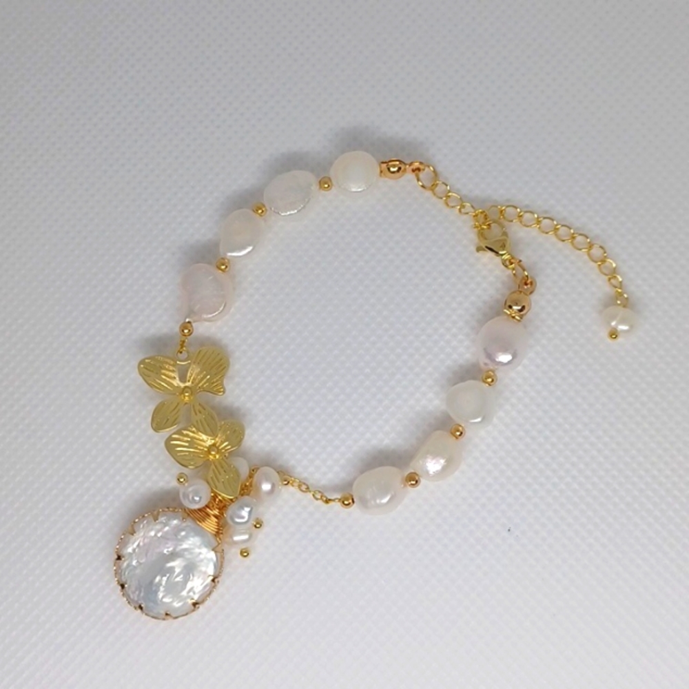 FRESHWATER PEARL BRACELET ADJUSTABLE, ELEGANT